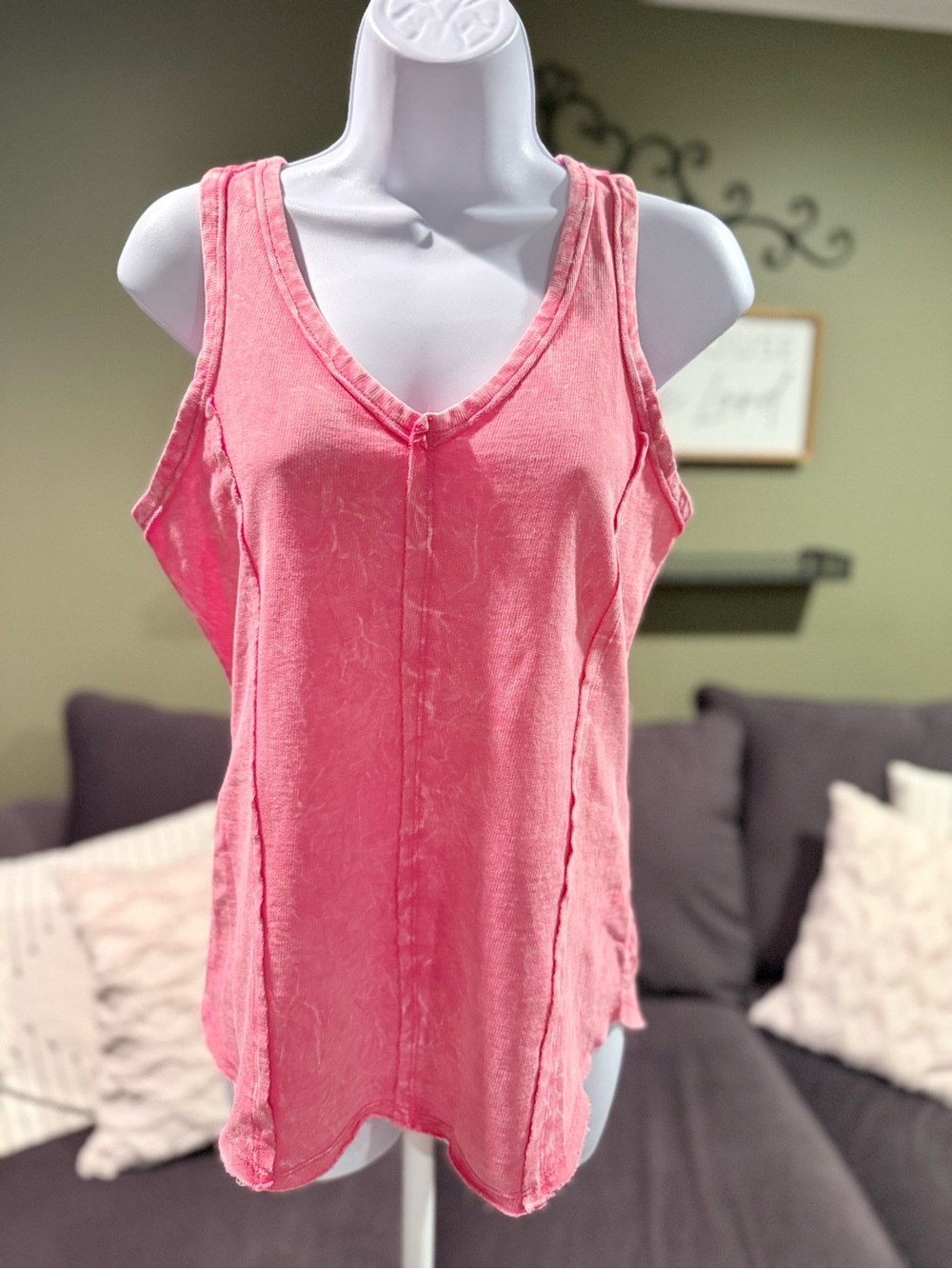 Zenana Outfitters Pink Sleeveless Tank Top
